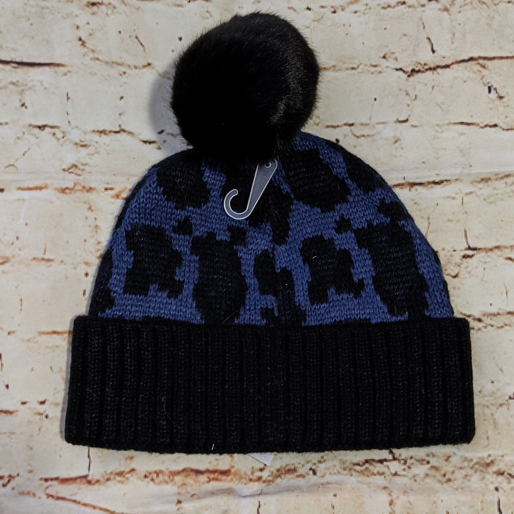 SALE Kate Spade Leopard Print Pompom Beanie - Picture 5 of 5